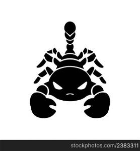 Cute black scorpion cartoon character
