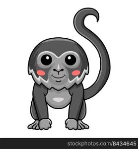 Cute black spider monkey cartoon posing