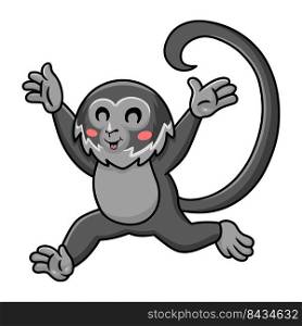 Cute black spider monkey cartoon running