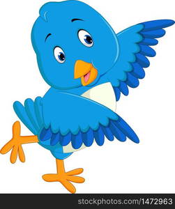 Cute blue bird cartoon