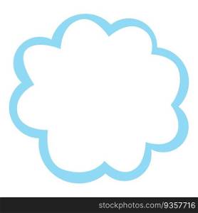 Cute blue cloudlike frame vector design element. Abstract customizable symbol for infographic with blank copy space. Editable shape for instructional graphics. Visual data presentation component. Cute blue cloudlike frame vector design element