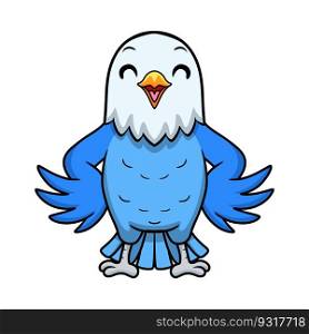 Cute blue love bird cartoon