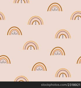 Cute boho rainbow seamless pattern. Creative childish print for fabric, wrapping, textile, wallpaper, apparel. Vector digital paper.. Cute boho rainbow seamless pattern. Creative childish print for fabric, wrapping, textile, wallpaper, apparel