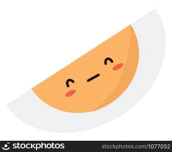 Cute boiled egg, illustration, vector on white background.
