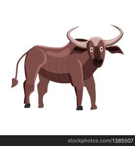 Cute buffolo, bull, animal trend cartoon style vector. Cute buffolo, bull, animal, trend, cartoon style, vector, illustration, isolated on white background