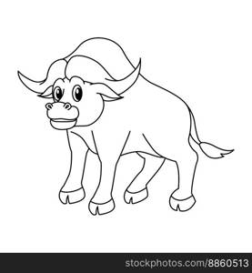 Cute bull cartoon illustration vector.
