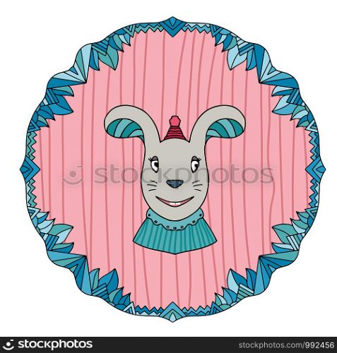 Cute bunny illustration. Childish print design. Vector rabbit Greeting card for Valentines Day. Bunny in hat. Cute bunny illustration. Childish print design. Vector rabbit Greeting card for Valentines Day. Bunny in hat.