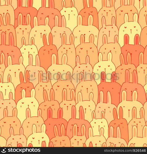 Cute bunny seamless pattern background. Vector illustration.