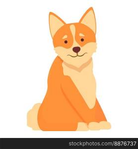 Cute calm corgi icon cartoon vector. Baby puppy. Canine print. Cute calm corgi icon cartoon vector. Baby puppy
