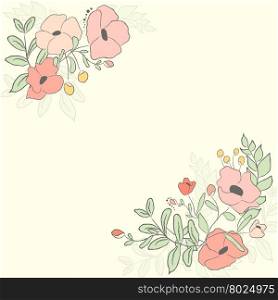 Cute card with flower bouquet. Vector illustration