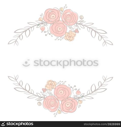 Cute card with laurel flower bouquet