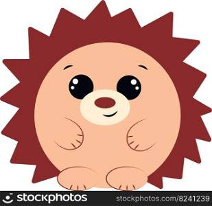 Cute cartoon adorable hedgehog. Draw illustration in color