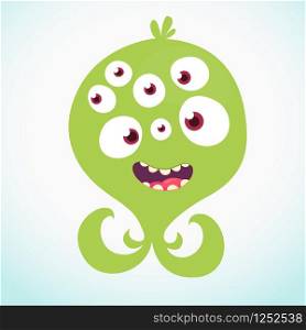 Cute cartoon alien monster or octopus. Vector illustration
