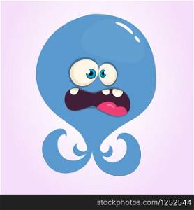 Cute cartoon alien monster or octopus. Vector illustration