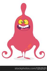 Cute cartoon alien monster with tantacles. Vector illustration