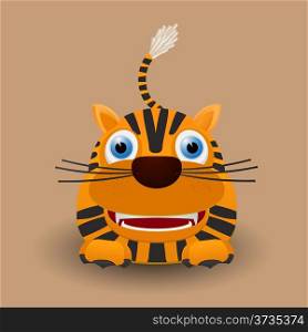 Cute cartoon baby tiger