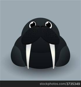 Cute cartoon baby walrus