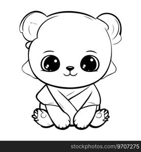Cute cartoon bear. Vector illustration for coloring book or page.