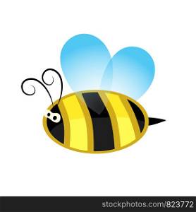 cute cartoon bee flying icon, stock vector illustration, eps 10