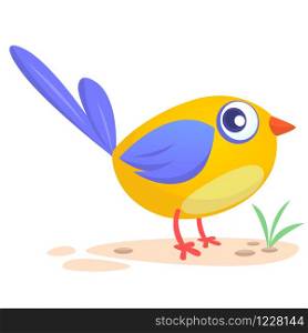 Cute cartoon bird. Vector illustration