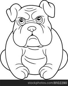 Cute cartoon bulldog Royalty Free Vector Image