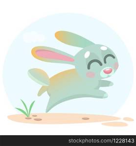 Cute cartoon bunny character. Vector illustration