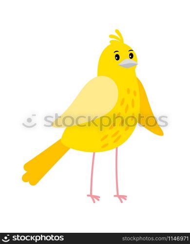 Cute cartoon canary bird icon an white background, vector illustration. Cute cartoon canary bird icon