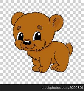 Cute cartoon character sticker. Animal theme. Colorful vector illustration. Isolated on transparent background. Design element. Cute cartoon character sticker bear. Animal theme. Colorful vector illustration. Isolated on transparent background. Design element