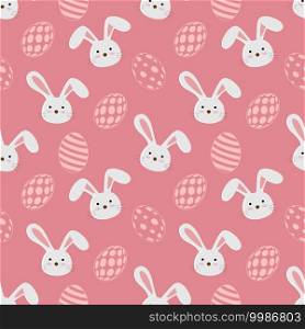 Cute cartoon characters of bunnies seamless pattern,for Easter holiday,celebrate party,print or wrapping paper,vector illustration