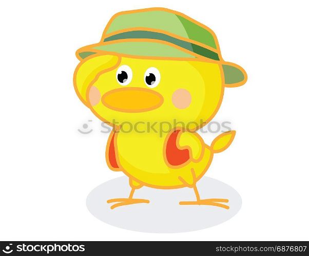 cute cartoon chick wearing a hat