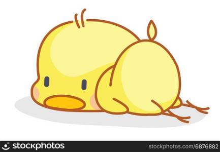 cute cartoon chicks posing sleep