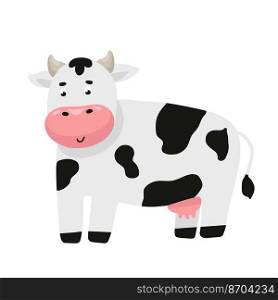 Cute cartoon cow illustration Kids room poster, baby nursery, greeting card, clothing. Cute cartoon cow illustration Kids room poster, baby nursery, greeting card, clothing.