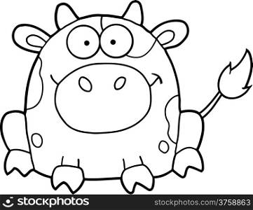 Cute Cartoon Cow Mascot Character