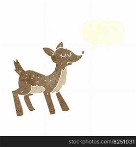 cute cartoon deer with speech bubble