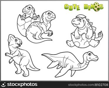 Cute cartoon dinosaurs Royalty Free Vector Image