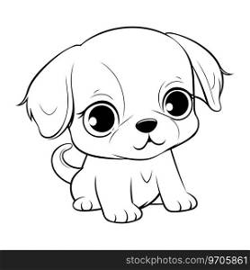 Cute cartoon dog. Vector illustration for coloring book or pa≥.