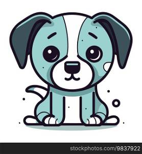 Cute cartoon dog. Vector illustration isolated on a white background.