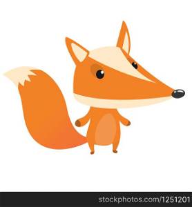 Cute cartoon fox character isolated. Flat design Vector illustration