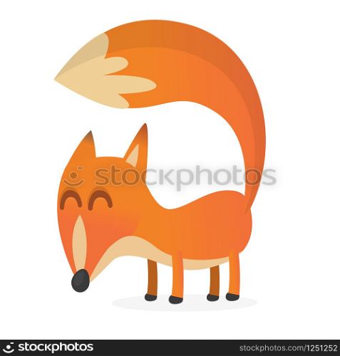 Cute cartoon fox character isolated. Flat design Vector illustration