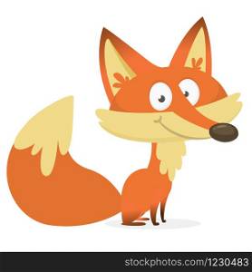 Cute cartoon fox character. Vector illustration