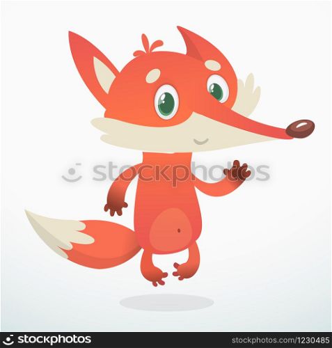 Cute cartoon fox character. Wild forest animal collection. Baby education. Isolated. White background. Flat design Vector illustration