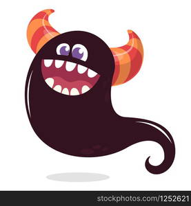 Cute cartoon Halloween ghost. Vector illustration