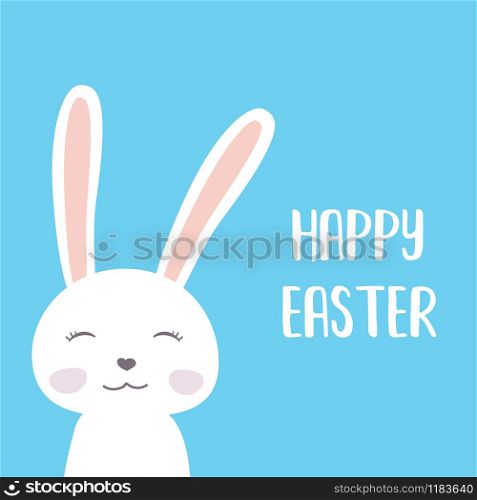 Cute cartoon happy ester bunny,doodle vector illustration. Cute cartoon happy ester bunny