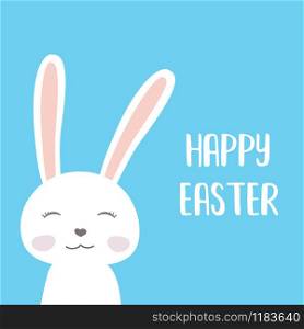 Cute cartoon happy ester bunny,doodle vector illustration. Cute cartoon happy ester bunny