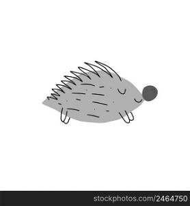 Cute cartoon hedgehog, isolated on white background. Vector. Cute cartoon hedgehog. Vector illustration. Hand-drawn, doodle.