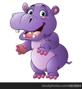 Cute cartoon hippo