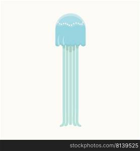 Cute cartoon jellyfish character. 