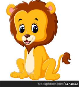 Cute cartoon lion