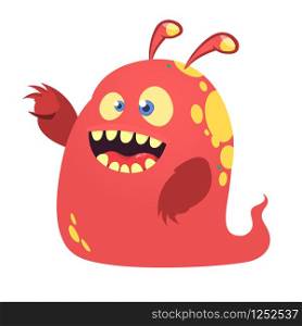 Cute cartoon monster blob or ghost. Vector illustration