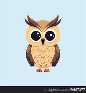 Cute Cartoon Owl Vector Illustration